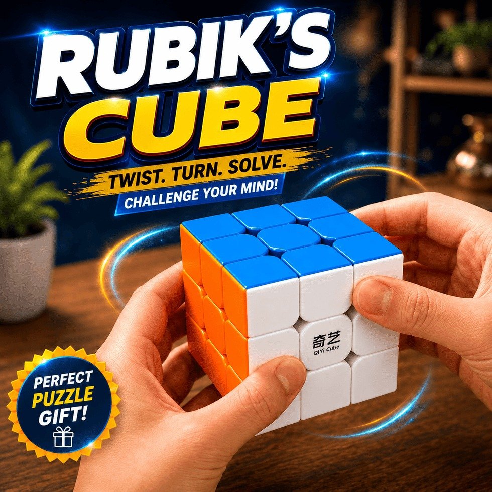 3x3 Rubik’s Cube Puzzle smooth & Fast – Classic Speed Cube, Smooth Turning Brain Teaser Toy for Kids & Adults
